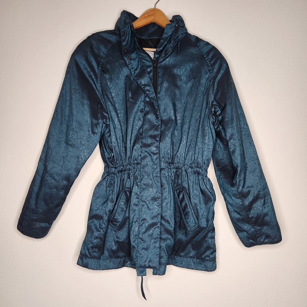 VTG Aeros Womens Medium Blue Green Hoodie Puffer Jacket